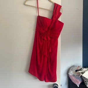 Bcbg maxazria Red one-shoulder cocktail dress size 0
